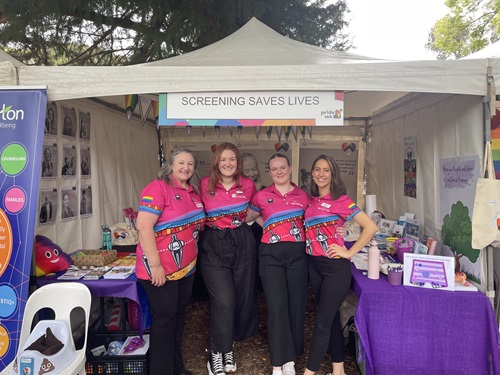 BreastScreen WA Health Promotion staff at Pride Fairday in 2023